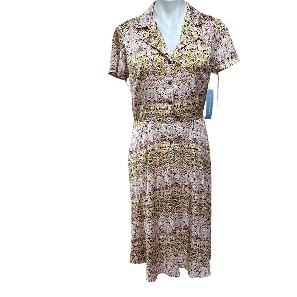 London Times Geometric Print Dress